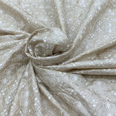 Beige Tussar Thread Embroidery