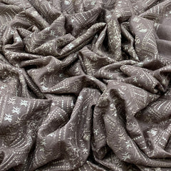 Mouse Grey Tussar Thread Embroidery