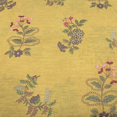 Yellow Floral Chanderi Thread Embroidery