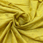 Yellow Munga Tussar Thread Embroidery