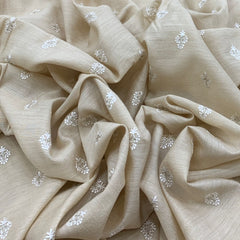 Beige Munga Silk Butti Embroidery