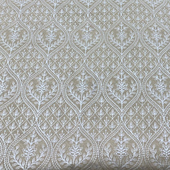 Beige Munga Silk Thread Embroidery