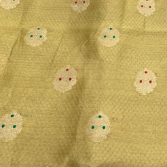 Lemon Yellow Meenakari Dupion Silk Brocade