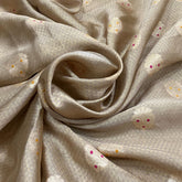 Beige Gold Dupion Meenakari Silk Brocade