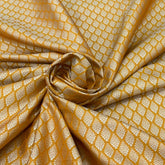 Mustard Yellow Geometric Butti Silk Brocade