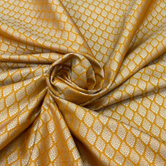 Mustard Yellow Geometric Butti Silk Brocade
