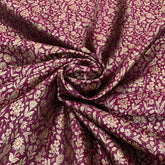 Wine Floral Jal Zari Silk Brocade