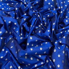 Royal Blue Floral Butti Silk Brocade