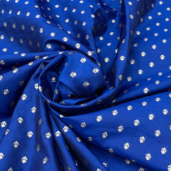 Royal Blue Floral Butti Silk Brocade