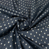 Black Flower Butti Silk Brocade