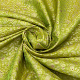 Lime Green Meenakari Floral Jal Silk Brocade