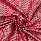 Hot Pink Geometric Butti Silk Brocade