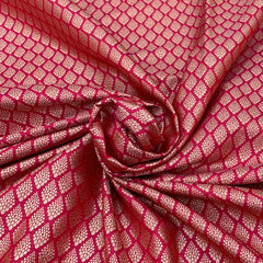 Hot Pink Geometric Butti Silk Brocade