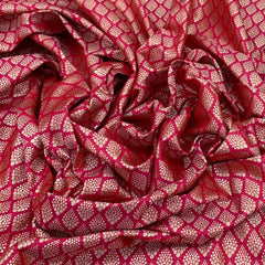 Hot Pink Geometric Butti Silk Brocade