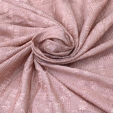 Pastel Peach Slub Silk Sequins Thread Embroidery
