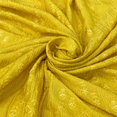 Slub Silk Yellow Colour Embroidery