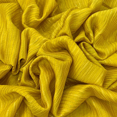 Yellow Slub Silk Pintex Embroidery