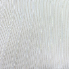 Off White Slub Silk Pintex Embroidery