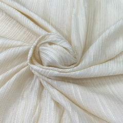 Off White Slub Silk Pintex Embroidery