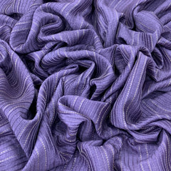 Lavender Slub Silk Pintex Embroidery