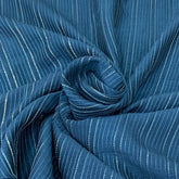 Teal Blue Slub Silk Pintex Embroidery