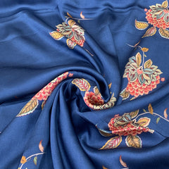 Ink Blue Flower Print