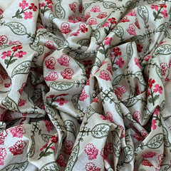 Natural Cream Multicolor Thread Tussar Silk Embroidery