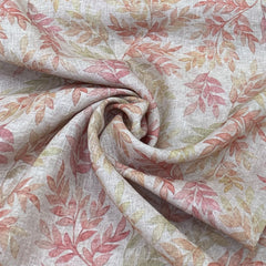 Viscose Linen Natural Beige Flower Print
