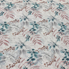 Viscose Linen Natural Beige Flower Print