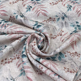 Viscose Linen Natural Beige Flower Print
