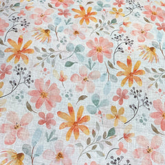 Gauge Linen Off White Floral Print