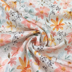 Gauge Linen Off White Floral Print