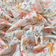 Gauge Linen Off White Floral Print