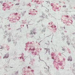 Gauge Linen Light Pink Floral Print