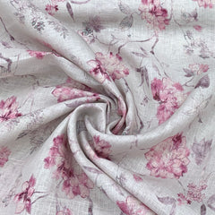 Gauge Linen Light Pink Floral Print