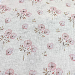 Gauge Linen Light Peach Floral Print