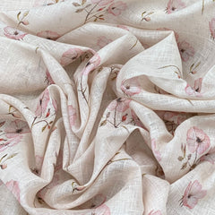 Gauge Linen Light Peach Floral Print
