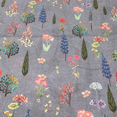 Gauge Linen Grey Tree Print