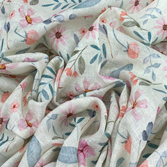 Gauge Linen Light Green Floral Print