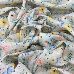 Gauge Linen Light Green Floral Print
