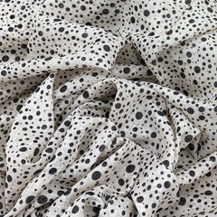 Gauge Linen Off White Dotted Print