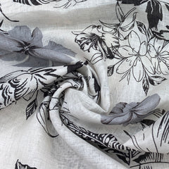 Gauge Linen Off White Floral Print