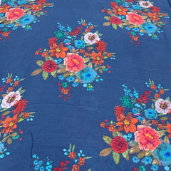 Muslin Blue Floral Print