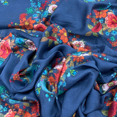 Muslin Blue Floral Print