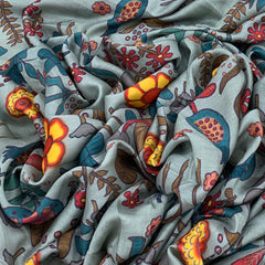 Muslin Blue Floral Print