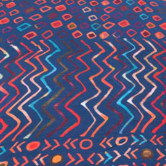 Muslin Blue Geometric Print