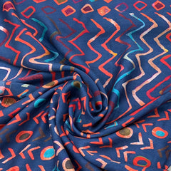 Muslin Blue Geometric Print