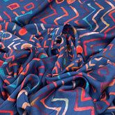 Muslin Blue Geometric Print