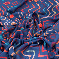 Muslin Blue Geometric Print
