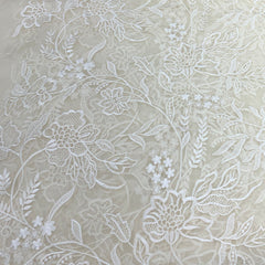 Off White Pure Organza Self Embroidery